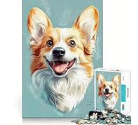 Portrait de Welsh Corgi Puzzle de 1000 pièces pour Adultes Jeu de mémoire Emboîtement précis sans espaces Activité apaisante pour Une Pause mentale (38x26cm)