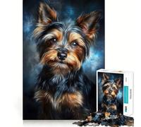 Portrait de Yorkshire Terrier Puzzle de 1000 pièces Jeu de mémoire Amusant Surface Lisse sans bavures Défi divertissant pour Les Loisirs (50x75cm)