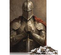 Portrait d'épée de Chevalier médiéval Puzzle 1000 Pièces, Jeu de Puzzle