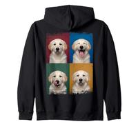 Portrait d'expressions Pop Art d'un Chiot Golden Retriever Sweat à Capuche