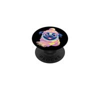 Portrait d'hiver Bleu Carlin pour Amoureux des Chiens Rose et Jaune PopSockets PopGrip Adhésif