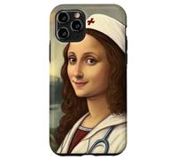 Portrait d'infirmière inspiré de Mona Lisa avec stéthoscope Coque pour iPhone 11 Pro