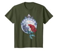Portrait Disney La Petite Sirène Ariel Daydream Circle T-Shirt, Enfant, Olive, 6 ans