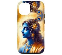 Portrait Divin du Sri Krishna, Aquarelle Art Hindou sacré Coque pour iPhone 12/12 Pro