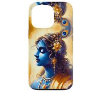 Portrait Divin du Sri Krishna, Aquarelle Art Hindou sacré Coque pour iPhone 13 Pro