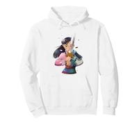 Portrait divisé de style anime Disney Mulan Sweat à Capuche, Unisexe pour adultes, Blanc, S