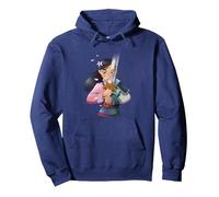 Portrait divisé de style anime Disney Mulan Sweat à Capuche, Unisexe pour adultes, Bleu Marine, L