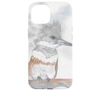 Portrait d'oiseau Aquarelle Kingfisher Coque pour iPhone 15