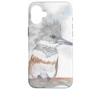 Portrait d'oiseau Aquarelle Kingfisher Coque pour iPhone 16 Plus
