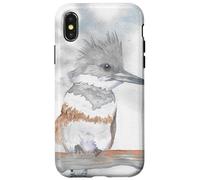 Portrait d'oiseau Aquarelle Kingfisher Coque pour iPhone X/XS