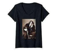 Portrait d'Oscar Wilde T-Shirt avec Col en V