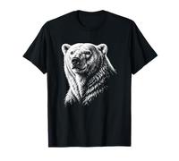 Portrait d'ours Polaire Noir et Blanc Amoureux des Animaux T-Shirt