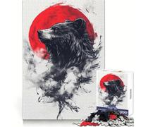 Portrait d'ours tatoué Puzzle 1000 pièces pour Adultes Jeu intellectuel et Relaxant Découpe de qualité Pièce d'art raffinée 38x26cm