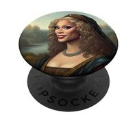 Portrait Drag Queen inspiré de Mona Lisa avec Style Glamour PopSockets PopGrip Adhésif