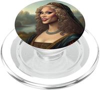 Portrait Drag Queen inspiré de Mona Lisa avec Style Glamour PopSockets PopGrip pour MagSafe