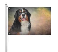 Portrait drôle de bouvier bernois,Drapeau de jardin, bannière décorative, drapeau double face, 2 x 3 pieds, pour extérieur et intérieur