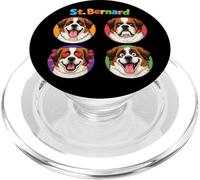 Portrait drôle de Chien Saint Bernard PopSockets PopGrip pour MagSafe