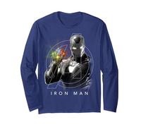 Portrait du gantelet Iron Man Infinity de Marvel Avengers Manche Longue, Unisexe pour Adultes, Bleu Marine, XL