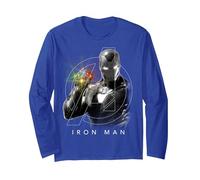 Portrait du gantelet Iron Man Infinity de Marvel Avengers Manche Longue, Unisexe pour Adultes, Bleu Royal, S
