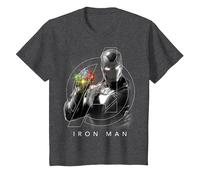 Portrait du gantelet Iron Man Infinity de Marvel Avengers T-Shirt, Enfant, Chiné Foncé, 8 Ans