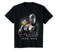 Portrait du gantelet Iron Man Infinity de Marvel Avengers T-Shirt, Enfant, Noir, 8 Ans