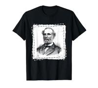 Portrait du général confédéré de la Guerre Civile de Robert E Lee T-Shirt Graphique avec Valeur, Homme, Noir, S