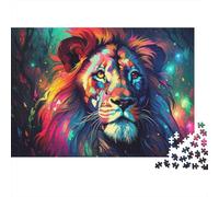Portrait du Lion_1 Puzzles pour Adultes sans Poussière, Puzzle d'art Jeu Éducatif Décompression pour Une Activité Zen, Cadeau Fête des Mères/Pères 38x26cm/1000pcs