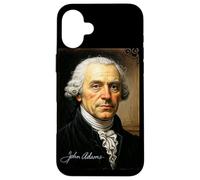 Portrait du président John Adams avec Signature Coque pour iPhone 16 Plus