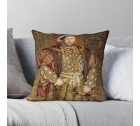 Portrait du roi Henry Viii Taie d'oreiller carrée en polyester lin velours imprimé fermeture éclair taie d'oreiller décorative housse de coussin de voiture