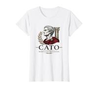 Portrait du sénateur stoïcien de Caton Le Plus Jeune de la Rome Antique T-Shirt Graphique avec Valeur, Femme, Blanc, S