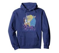 Portrait du titre de La Belle et la Bête de Disney La Belle et la Bête Sweat à Capuche, Unisexe pour adultes, Bleu Marine, S