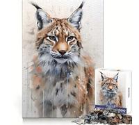 Portrait d'un Adolescent Lynx Puzzle de 1000 pièces Jeu de réflexion Relaxant et décontracté Cadeau touchant (38x52cm)