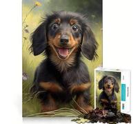 Portrait d'un Adorable Chiot Puzzle de 1000 pièces pour Adolescents Améliore la mémoire, détente mentale Cadeau créatif aux Bords Nets (38x26cm)