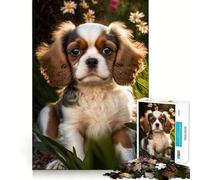 Portrait d'un Adorable Chiot Puzzle de 1000 pièces pour Adolescents Jeu de logique et de Stimulation sensorielle Design Simple et Amusant Bords Lisses Cadeau élégant (38x52cm)