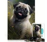 Portrait d'un Adorable Chiot Puzzle de 1000 pièces pour Adolescents Puzzle Facile à Assembler et à découper pour Les vœux du Père Noël (38x26cm)