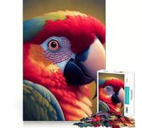 Portrait d'un Ara Rouge Puzzle de 1000 pièces pour Adolescents Améliore la mémoire, détente mentale, Bords Nets, Cadeau créatif (38x52cm)