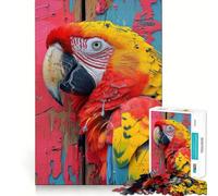 Portrait d'un Ara Rouge Puzzle de 1000 pièces pour Adultes Jeu de réflexion Relaxant et Doux Image à Assembler Cadeau de Noël (50x75cm)