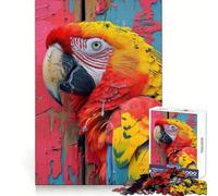 Portrait d'un Ara Rouge Puzzle de 1000 pièces pour Adultes Jeu de réflexion Relaxant et Doux Image à Assembler Cadeau de Noël (50x75cm)