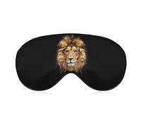 Portrait d'un beau masque pour les yeux de sommeil de lion Couverture de sommeil douce Couverture de masque de sommeil pour les voyages de sommeil