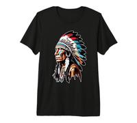 Portrait d'un Chef Indien T-Shirt Haut de Gamme