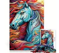 Portrait d'un Cheval Puzzle de 1000 pièces pour Adultes Stimule la mémoire Passe-Temps à la Maison Décoration Murale (38x52cm)