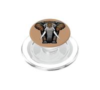 Portrait d'un Éléphant - Animal Sauvage Nature PopSockets PopGrip pour MagSafe