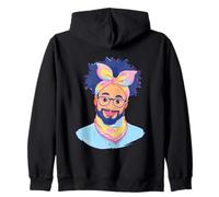 Portrait d'un Homme Barbu Souriant avec des Lunettes Sweat à Capuche