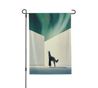 Portrait d'un loup Drapeau de jardin printanier - Drapeaux de cour vibrants pour l'extérieur, décoration extérieure printanière parfaite et décorations de cour de Pâques