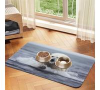 Portrait d'un ours polaire Tapis d'alimentation pour animal domestique Chien Chat Mangeant de la nourriture Nappe en cuir absorbant pour bol d'eau Imperméable Pas de taches Séchage rapide Antidérapant