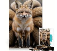Portrait d'un Renard à Neuf queues Puzzle de 1000 pièces pour Adolescents Stimule la mémoire, réduit Le Stress, découpe Lisse, Cadeau Artistique (38x52cm)