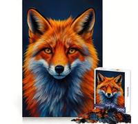 Portrait d'un Renard Puzzle de 1000 pièces pour Adolescents Wise Think Toy Gentle Leisure Tight Cut Liste de souhaits du Père Noël (38x26cm)