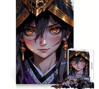 Portrait d'une Belle Jeune Fille d'anime Puzzle de 1000 pièces pour Adolescents Développe la logique et favorise Un Loisir paisible Bords Nets Cadeau mémorable (38x26cm)