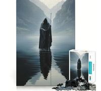 Portrait d'une Figure encapuchonnée Puzzle de 1000 pièces pour Adolescents Puzzle Facile à Assembler et à découper pour Les vœux du Père Noël (38x52cm)