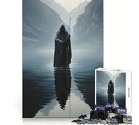 Portrait d'une Figure encapuchonnée Puzzle de 1000 pièces pour Adolescents Puzzle Facile à Assembler et à découper pour Les vœux du Père Noël (38x52cm)